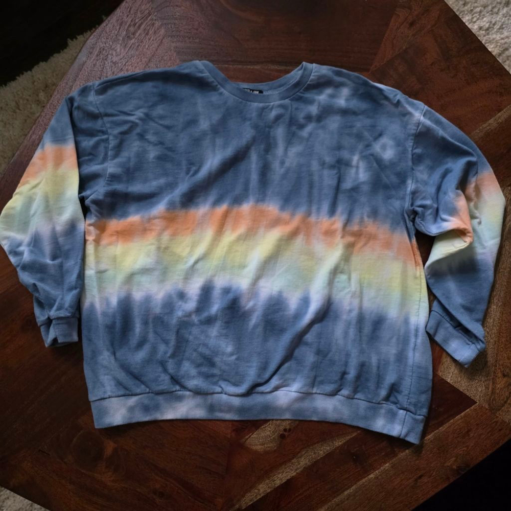 Women's Joli & Joy Tie-Dye Sweatshirt Blue/Orange Size XL
